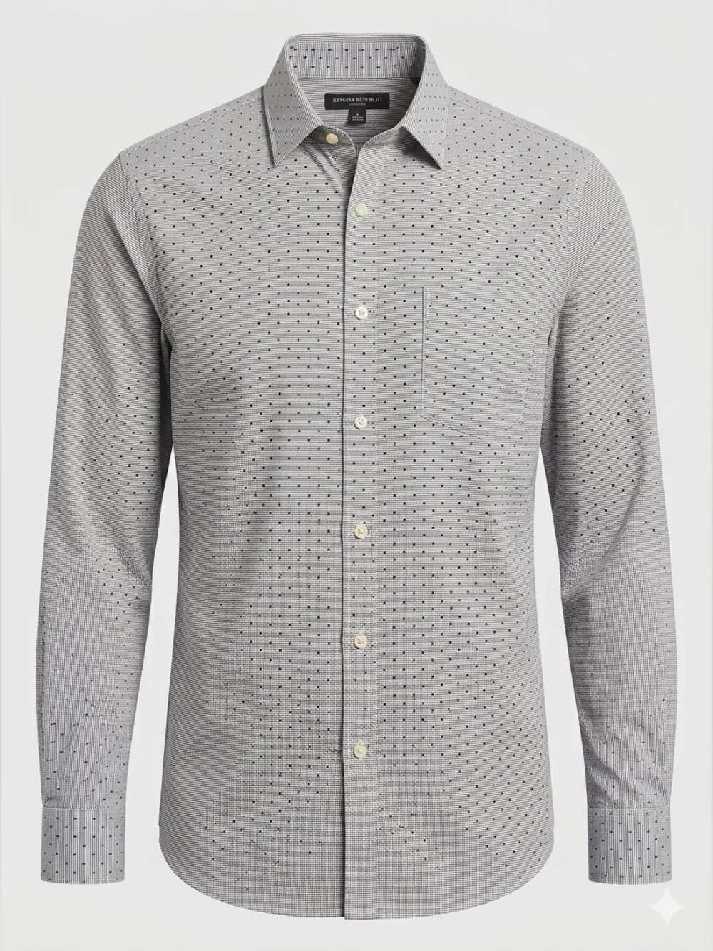 Banana Republic Men's Gray Patterned Button-Down Shirt